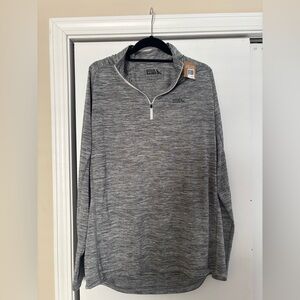 NWT- Eddie Bauer Men's Zip-Up Sweater in Heather Gray